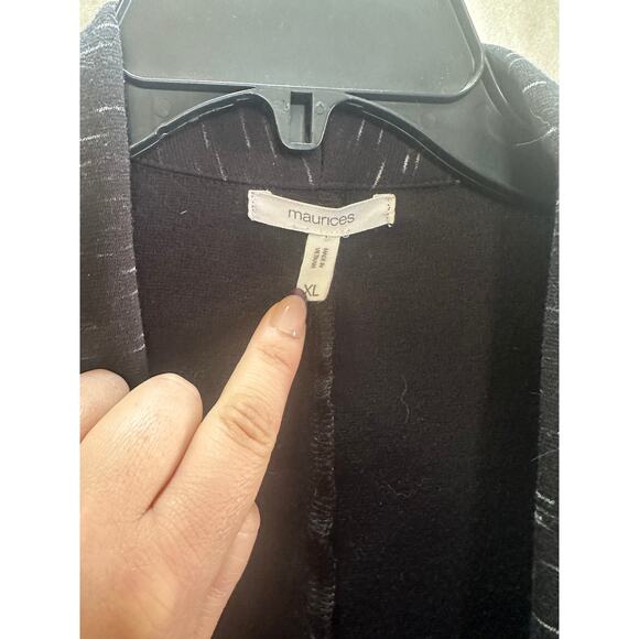 Maurices Black Textured Open Front Jacket – Size XL - Picture 4 of 7